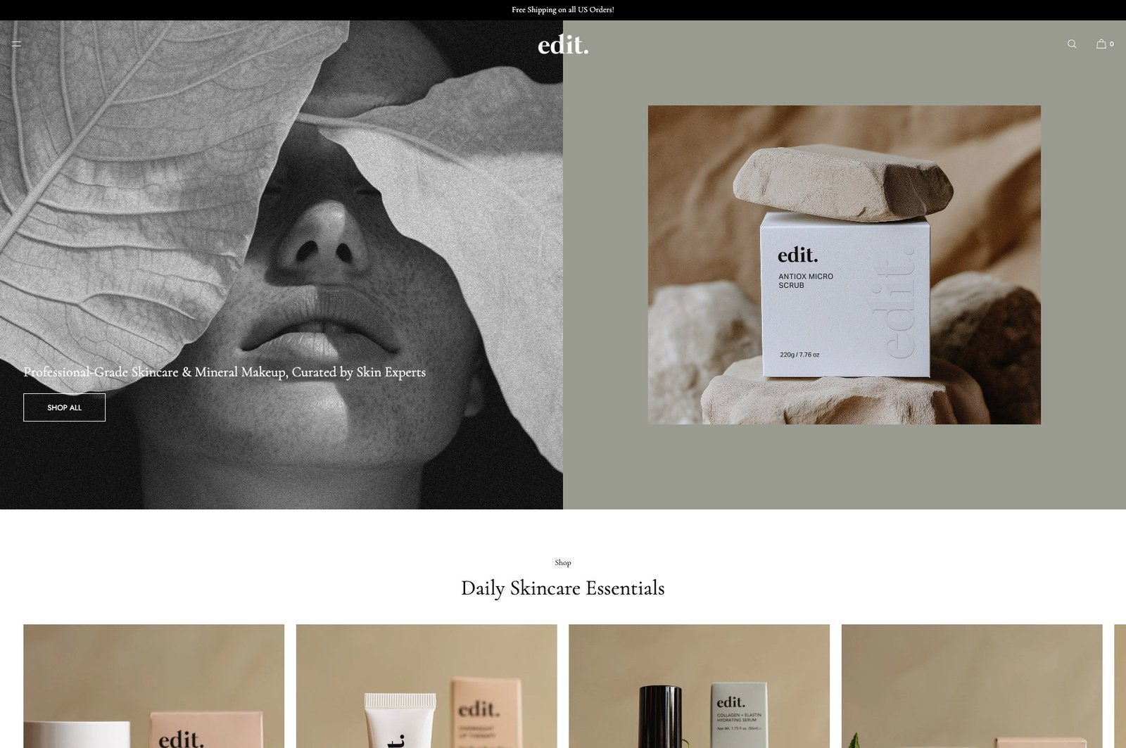 EditCosmetics Shopify e-commerce store designed and set up by Stack Decode