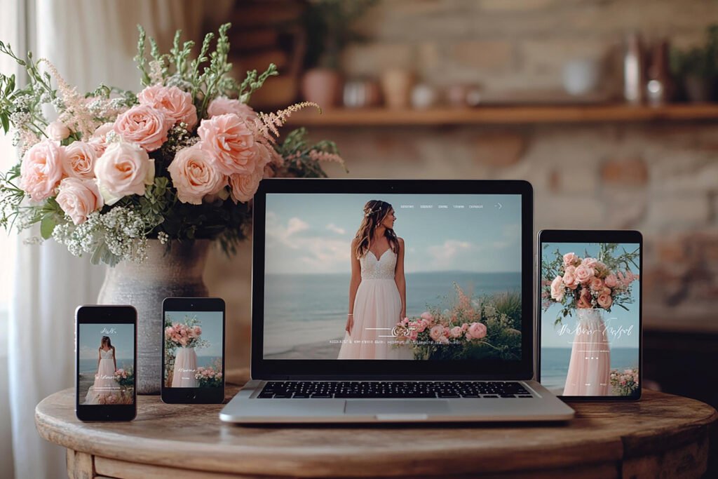 photography website design on mobile and desktop devices
