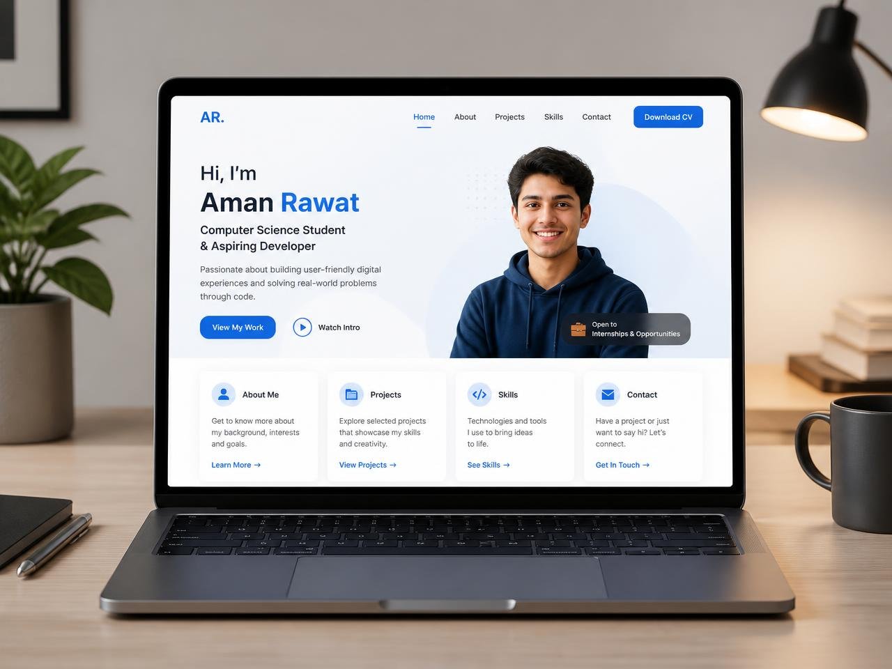 student portfolio website by Stack Decode