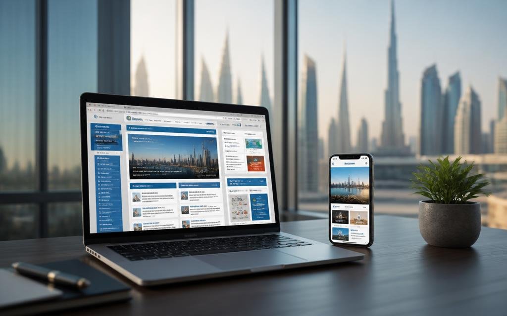outdated UAE business website compared with a modern conversion-focused design