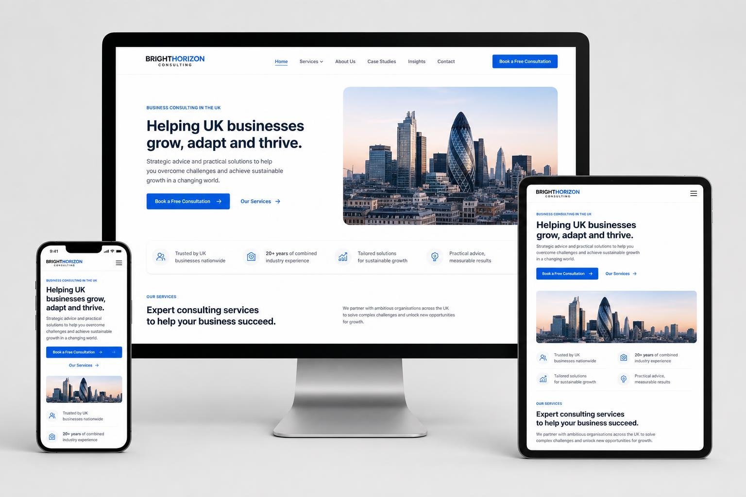 web design for United Kingdom businesses on mobile and desktop by Stack Decode