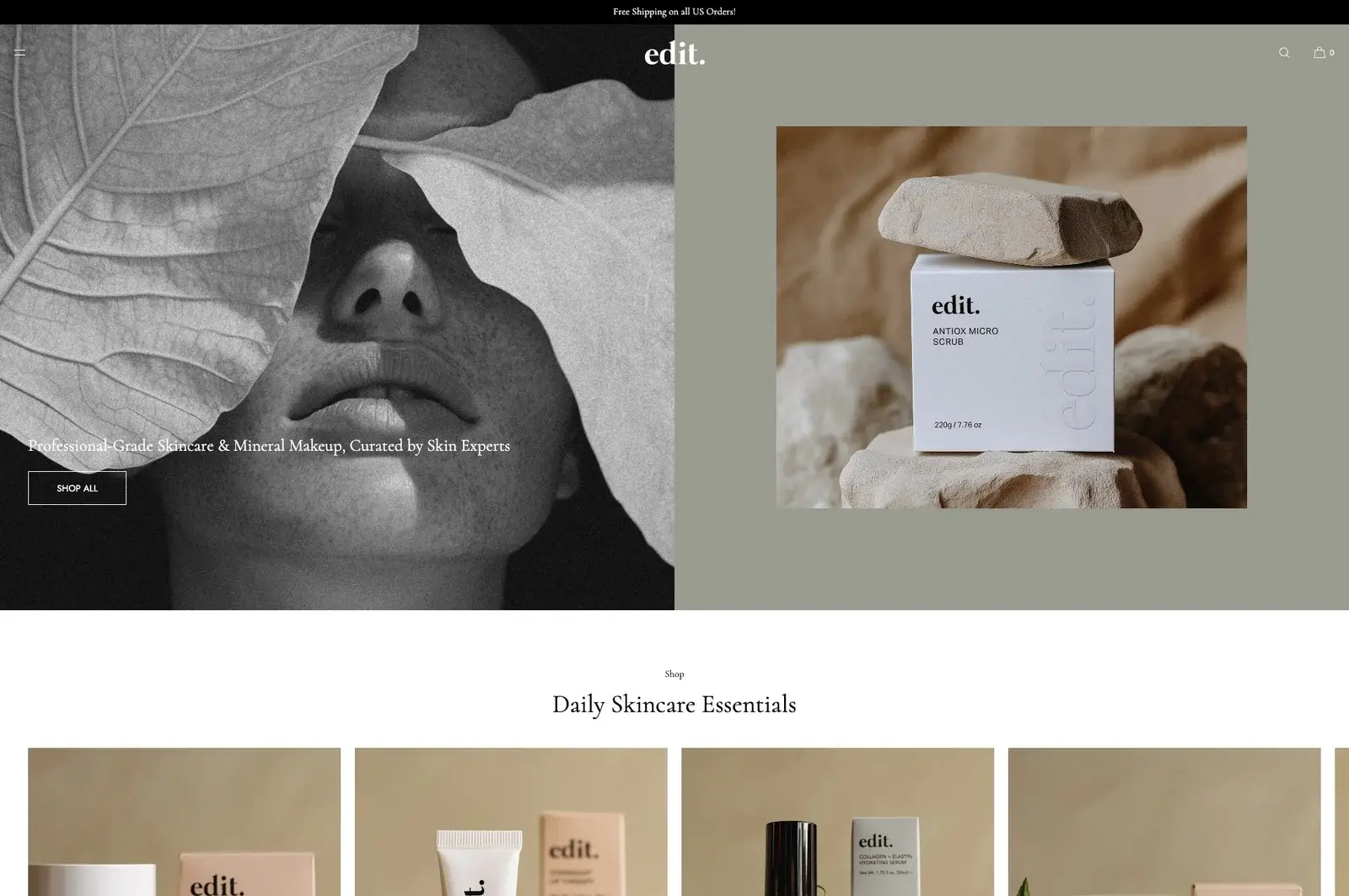 EditCosmetics Shopify e-commerce store designed and set up by Stack Decode